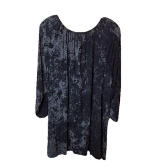 LuLaRoe Womens Tie Neck Stretch Tie Dye Top Size 3XL Gray Black 3/4 Sleeve Knit - Picture 2 of 9